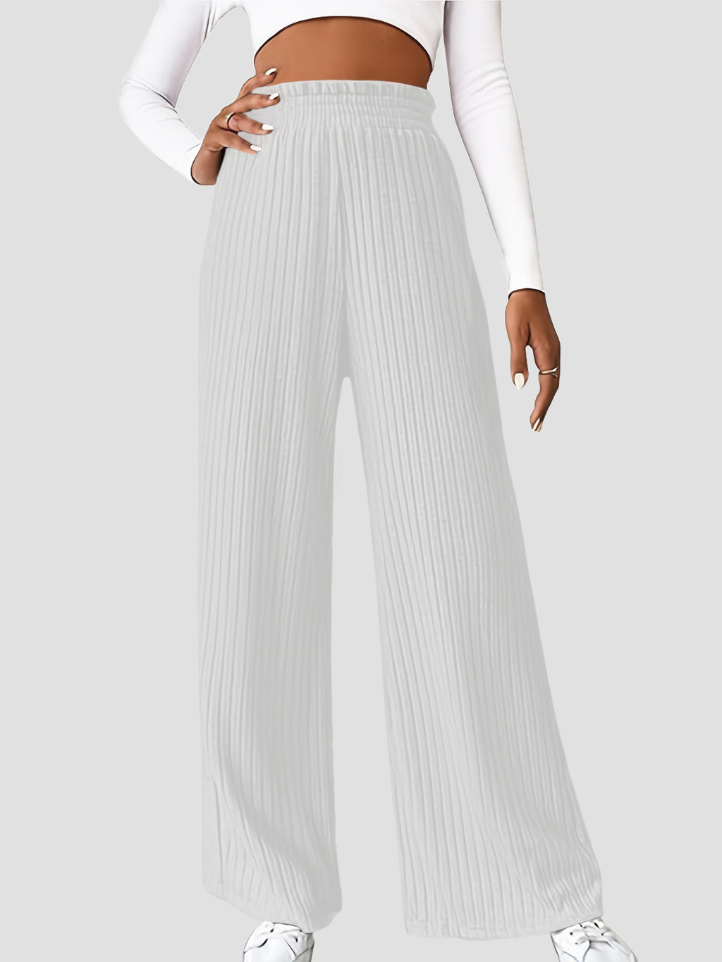 Ribbed High Waist Pants - Siennasass