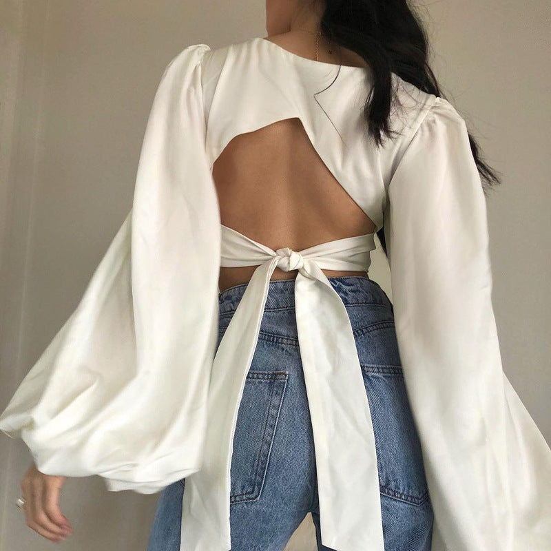 Square Neck Lantern Sleeve