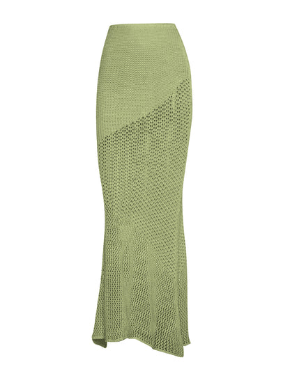 Tied Long Sleeve Top and Skirt Cover Up Set - Siennasass