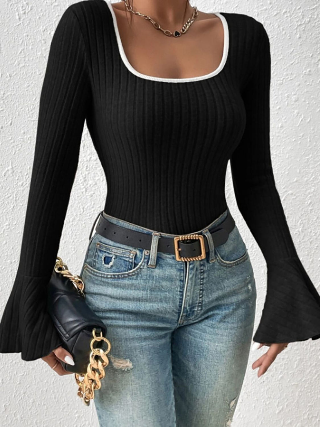 Scoop Neck Long Sleeve T-Shirt - Siennasass