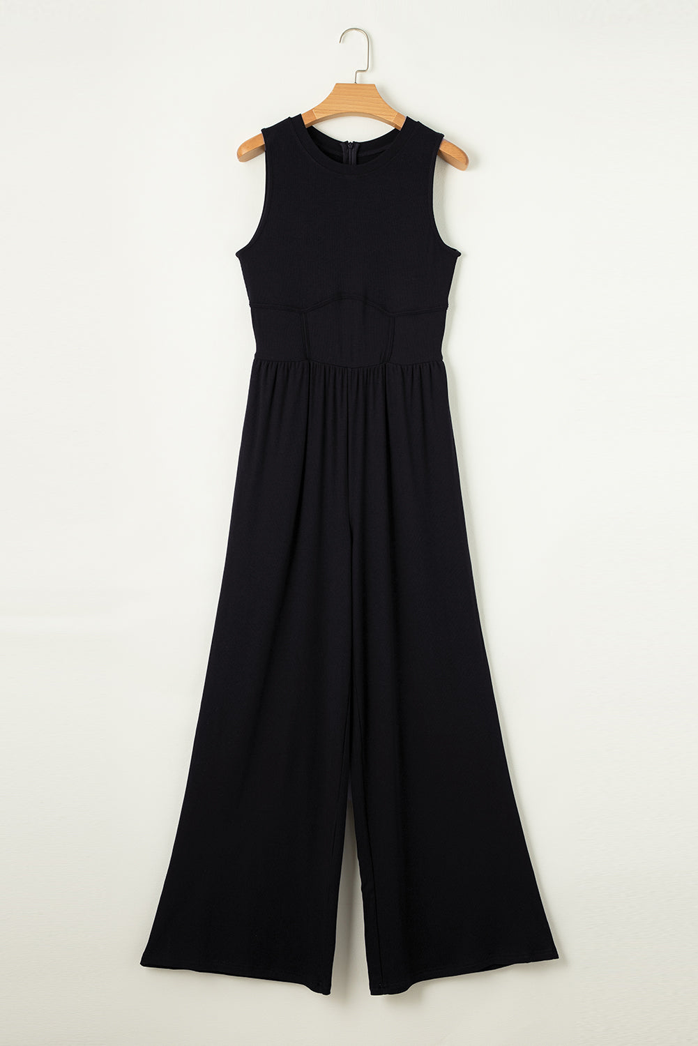 Round Neck Sleeveless Jumpsuit - Siennasass