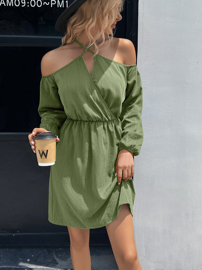 Ivy Lane Cold-Shoulder Crisscross Mini Dress - Siennasass