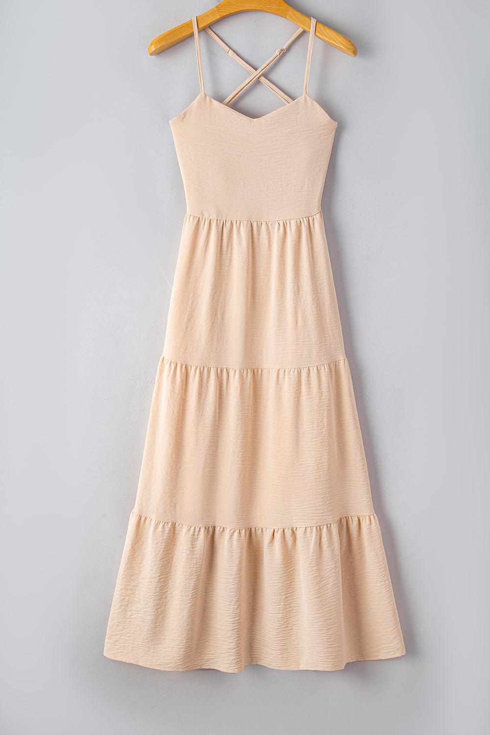 Tiered Crisscross Spaghetti Strap Dress - Siennasass