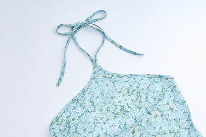 Hanging Neck BackSlim Floral Knee-length Women's Dress - Siennasass