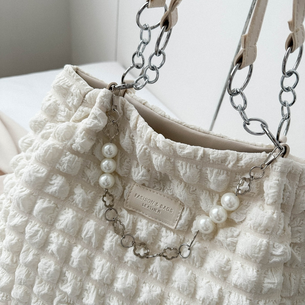 Bubble Textured Tote Bag - Siennasass
