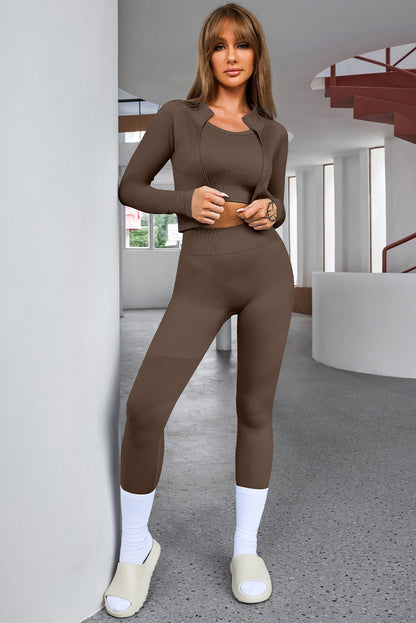 Tank Cropped Active Top and Pants Set - Siennasass