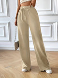 Full Size Drawstring Pocketed Wide Leg Pants - Siennasass