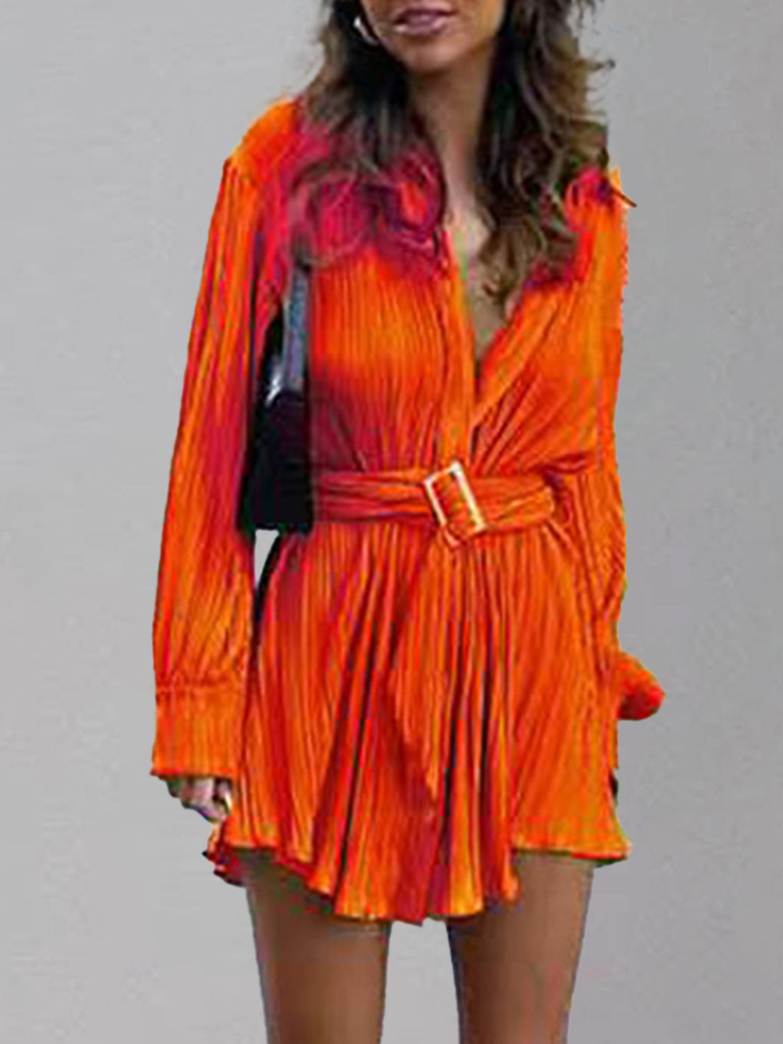Button Up Dropped Shoulder Shirt Dress - Siennasass