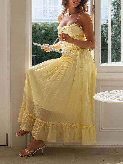 Devine – Midi-Camisole-Kleid mit Rüschensaum und Rüschen