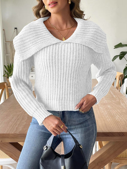 Cable-Knit Long Sleeve Sweater - Siennasass