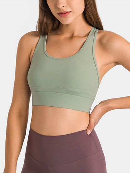 Double Take Round Neck Racerback Cropped Tank - Siennasass