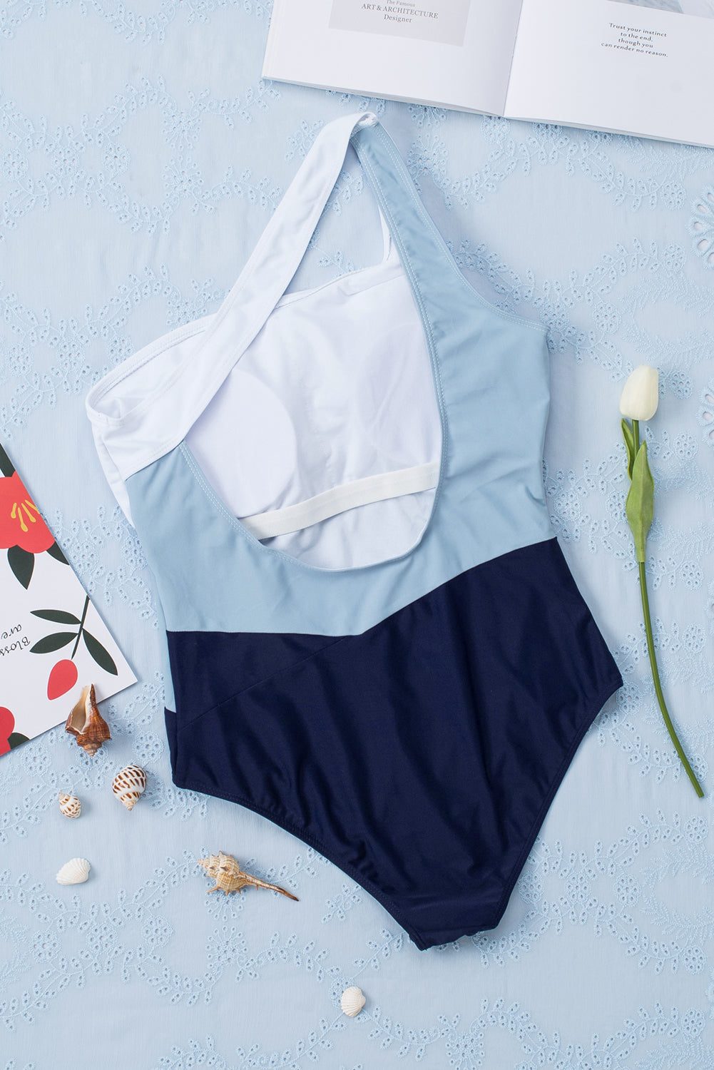 Full Size Cutout Color Block Sleeveless One-Piece Swimwear - Siennasass