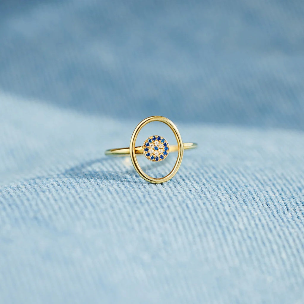 925 Sterling Silver Evil Eye Ring - Siennasass