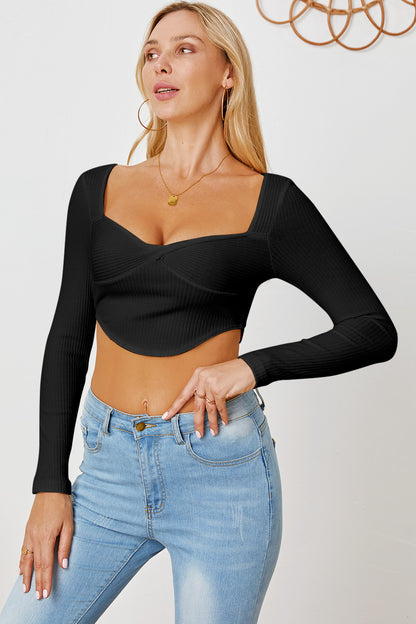 Ribbed Long Sleeve T-Shirt - Siennasass