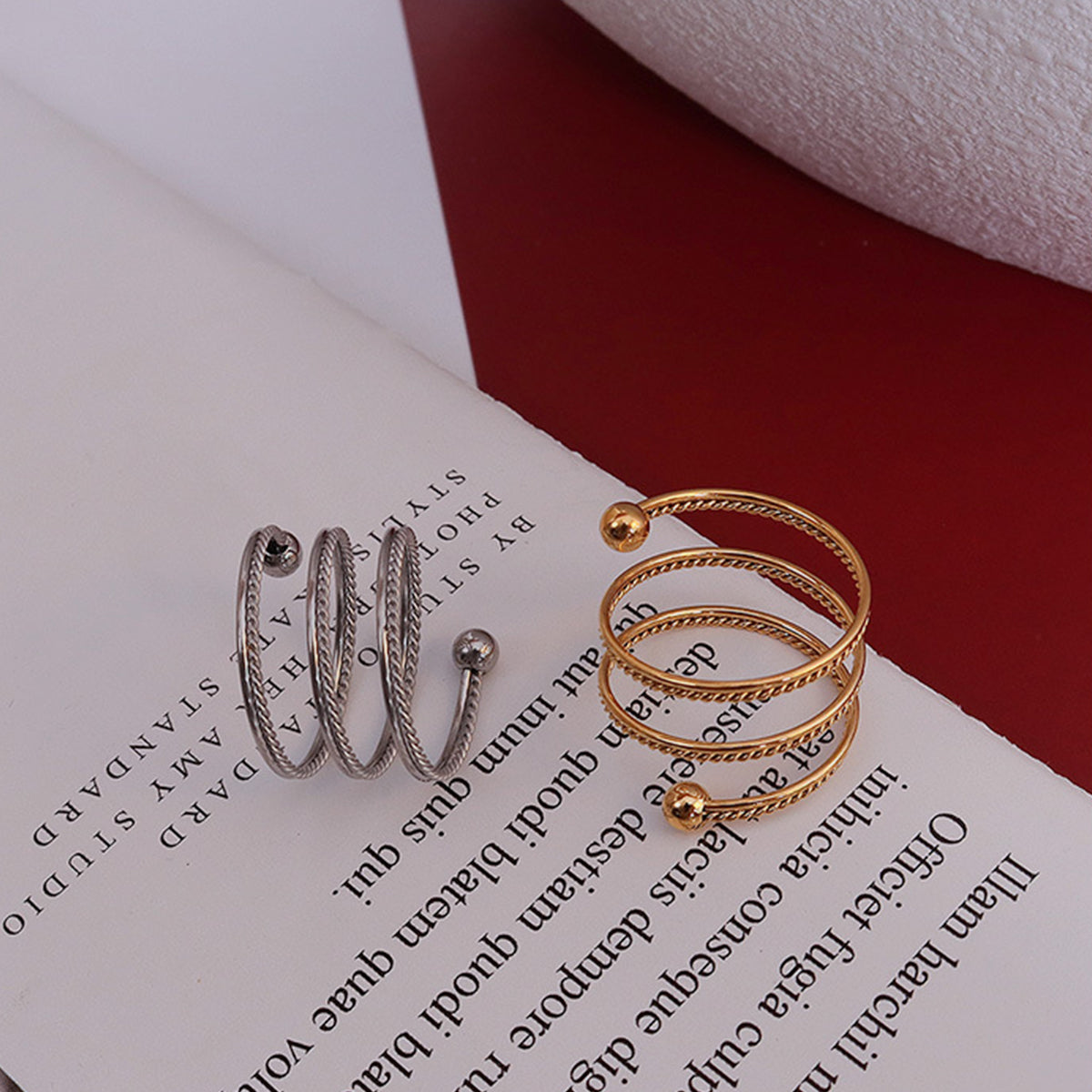 Titanium Steel Wrap Ring - Siennasass