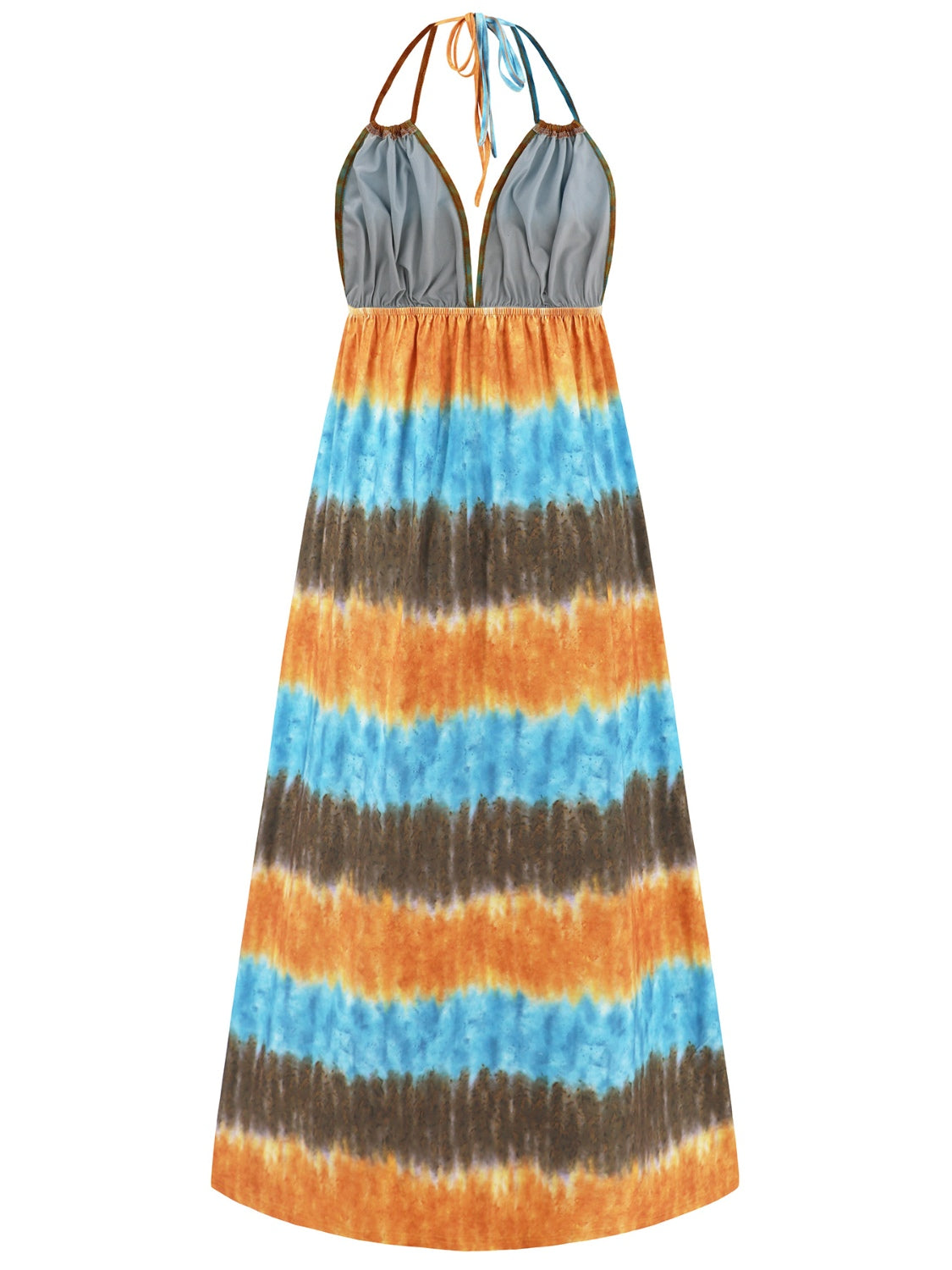 Tie-Dye Halter Neck Sleeveless Dress - Siennasass