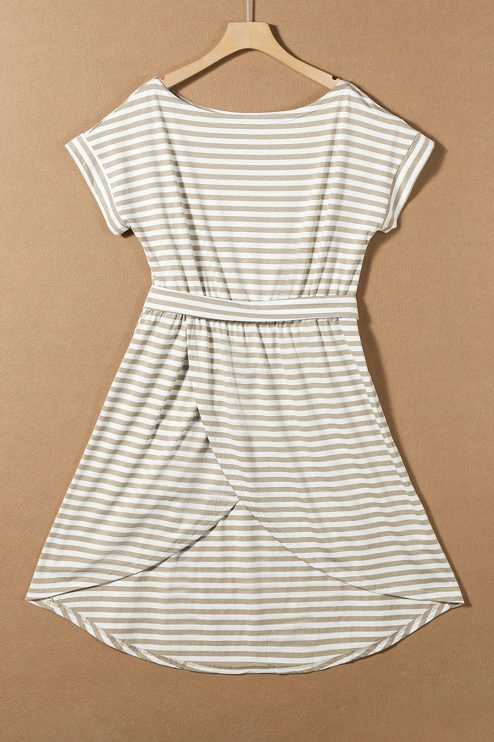Tied Striped Cap Sleeve Dress - Siennasass