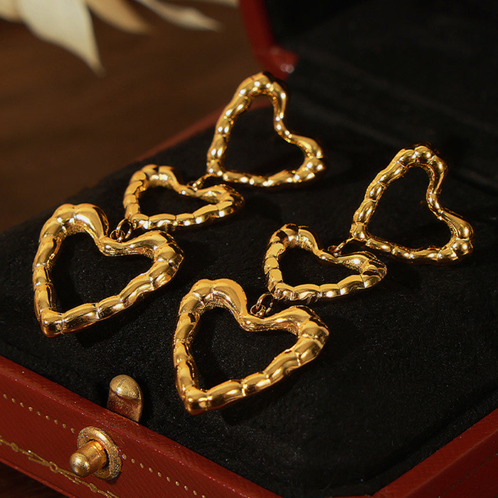 Titanium Steel Heart Earrings - Siennasass