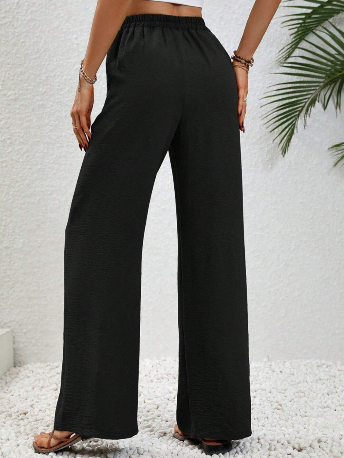 Wide Leg Drawstring Pants - Siennasass