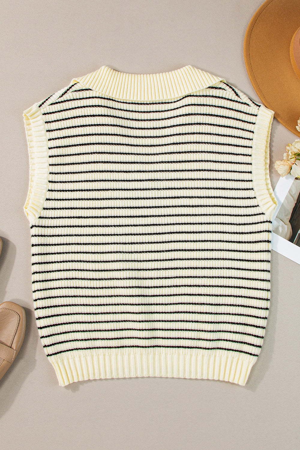 Striped Collared Neck Tank - Siennasass