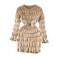 Pleated Buttocks Bottomed Sweater Dress - Siennasass