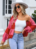 Striped Open Front Dropped Shoulder Cardigan - Siennasass