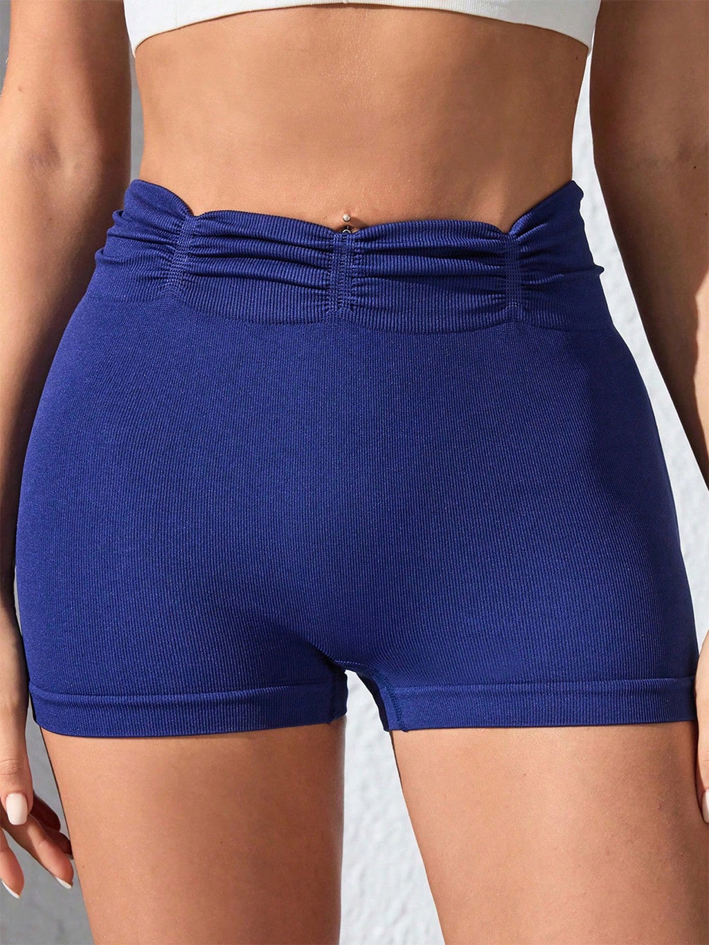 Ruched High Waist Active Shorts - Siennasass