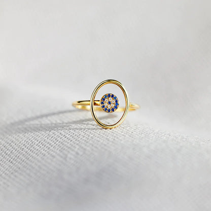 925 Sterling Silver Evil Eye Ring - Siennasass