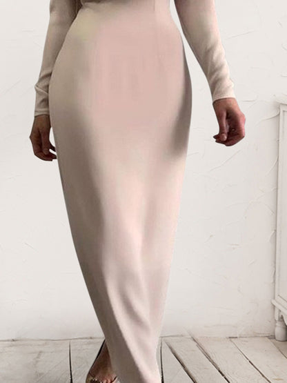 Ruched Turtleneck Long Sleeve Dress - Siennasass
