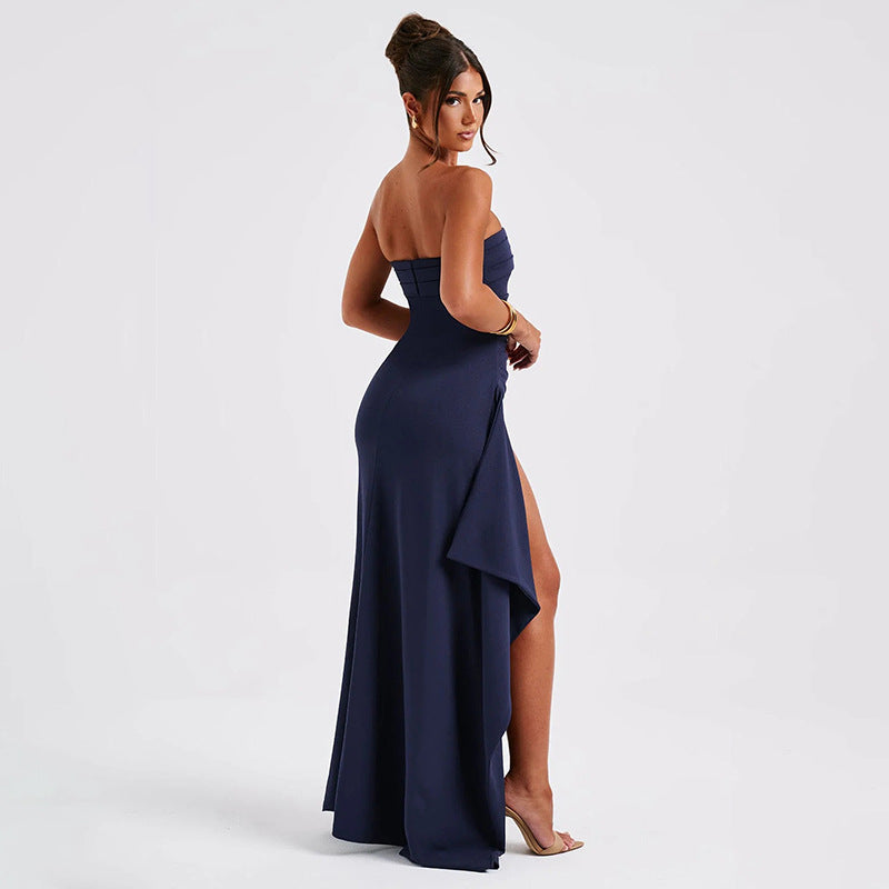 Strapless Split Long Dress - Siennasass