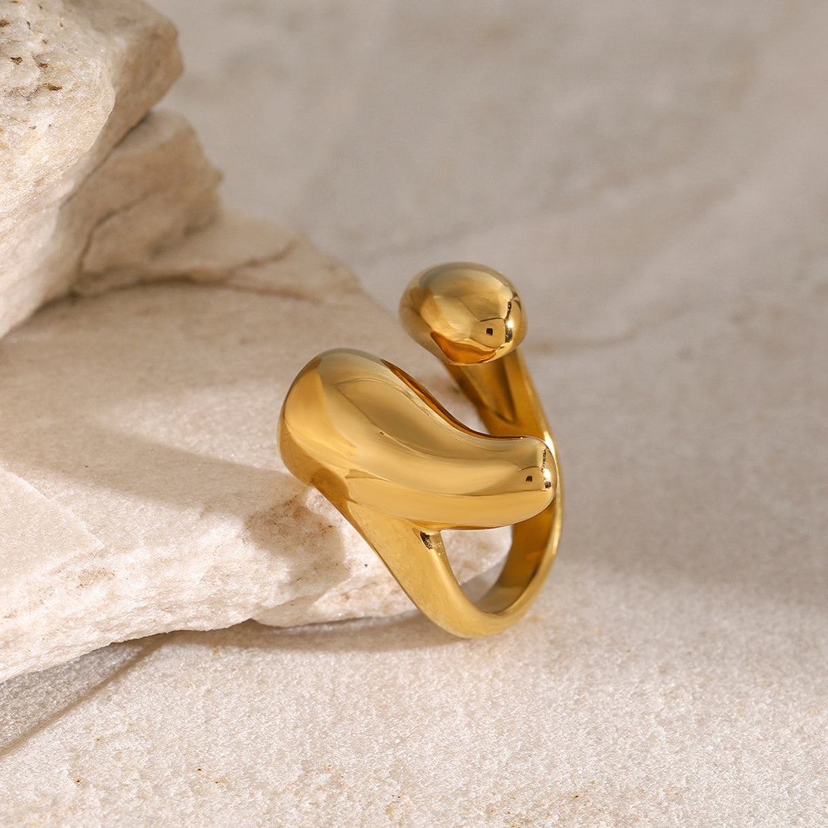 18K Gold-Plated Stainless Steel Open Ring - Siennasass