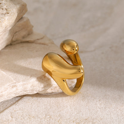 18K Gold-Plated Stainless Steel Open Ring - Siennasass
