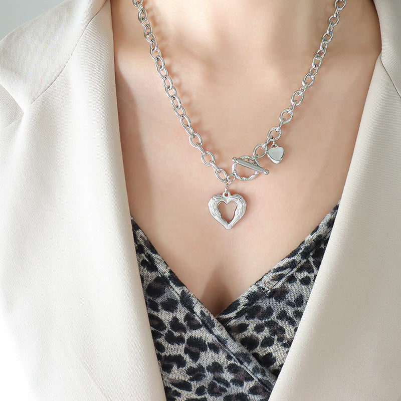 Titanium Steel Heart Pendant Necklace - Siennasass