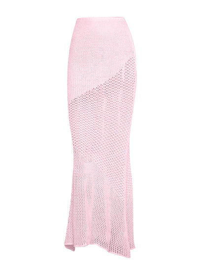 Tied Long Sleeve Top and Skirt Cover Up Set - Siennasass