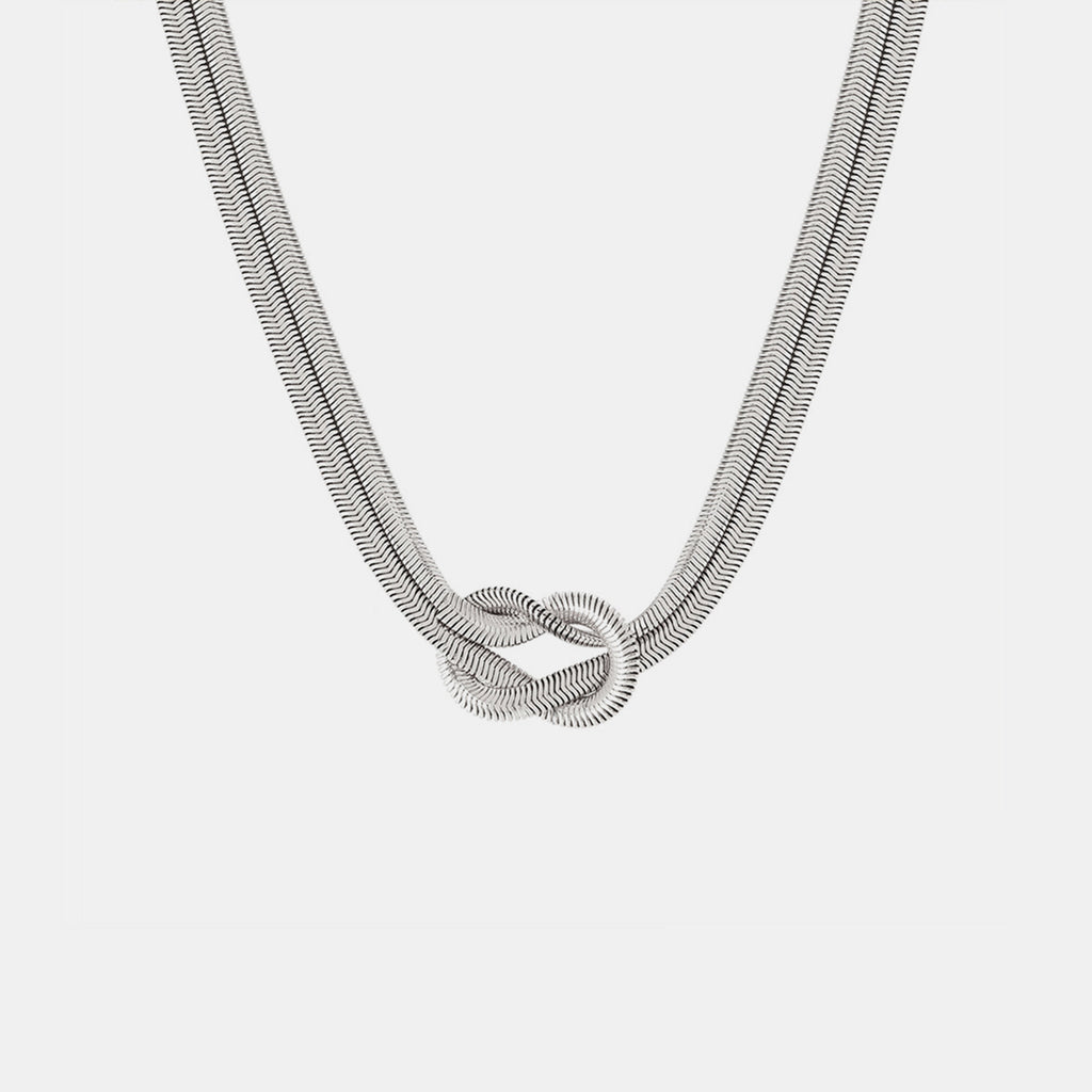 Titanium Steel Knot Necklace - Siennasass