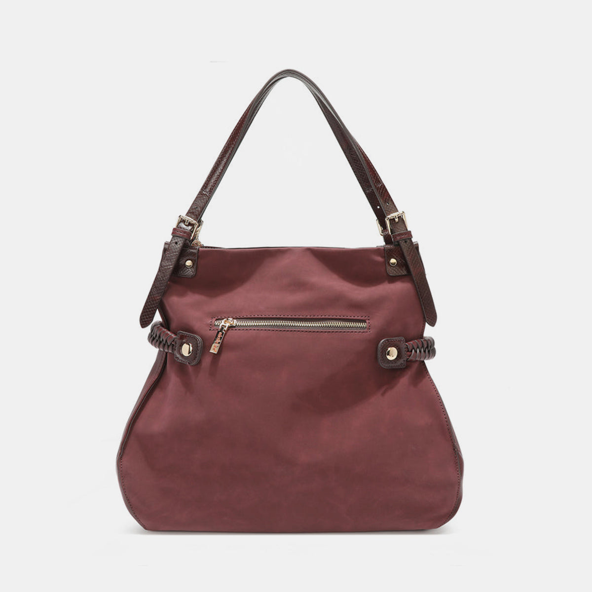 Nicole Lee USA Side Braided Tassel Inlaid Rhinestone Embroidery Hobo Bag - Siennasass