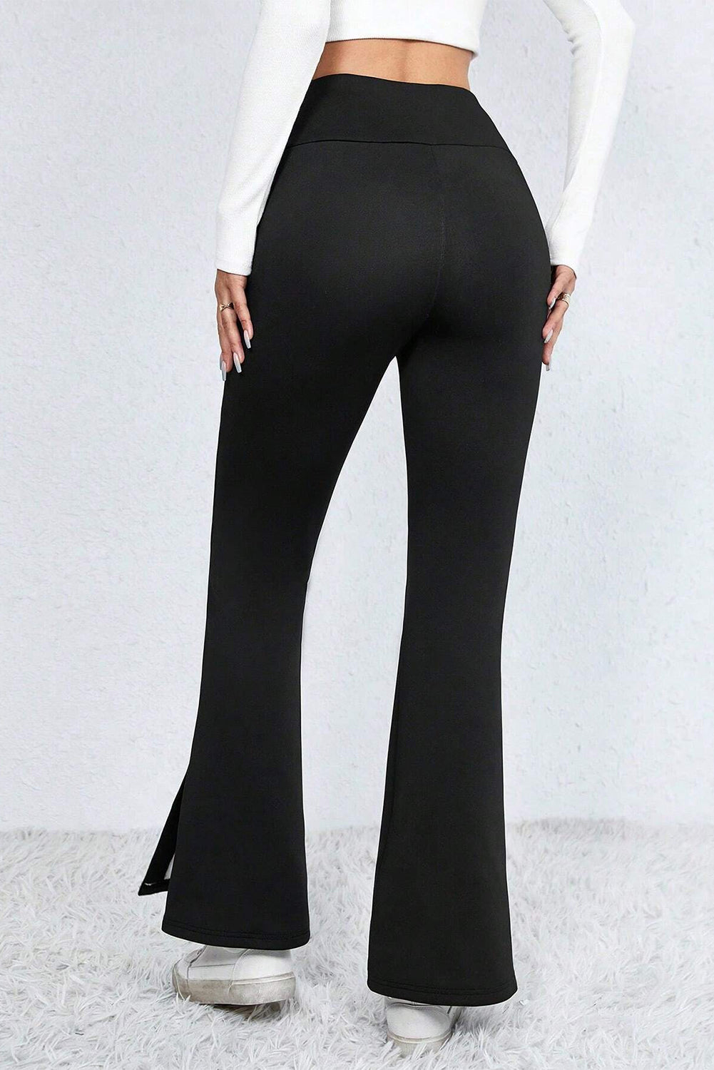 Slit High Waist Bootcut Pants - Siennasass