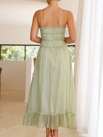 Devine – Midi-Camisole-Kleid mit Rüschensaum und Rüschen