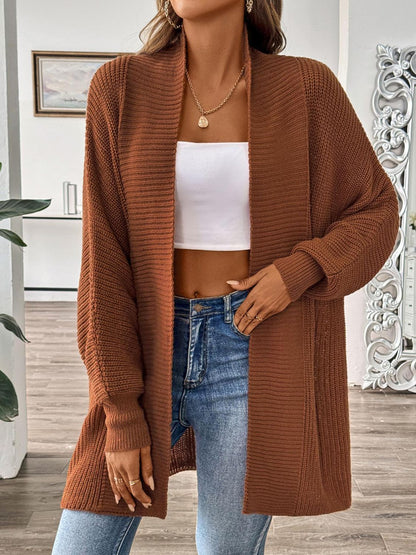 Open Front Long Sleeve Cardigan - Siennasass