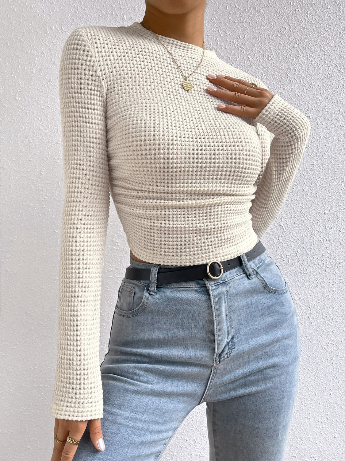 Round Neck Long Sleeve T-Shirt - Siennasass