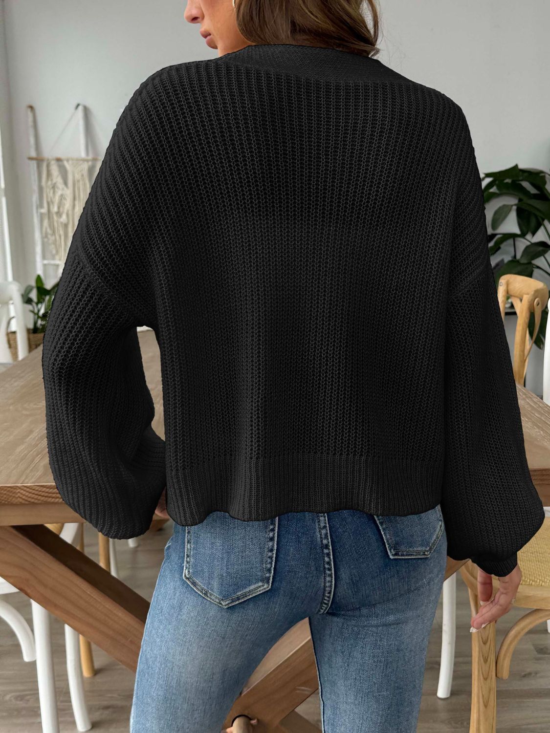 V-Neck Button Up Long Sleeve Cardigan - Siennasass