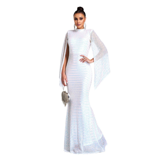Langes Abendkleid mit Pailletten für Brautjungfern
