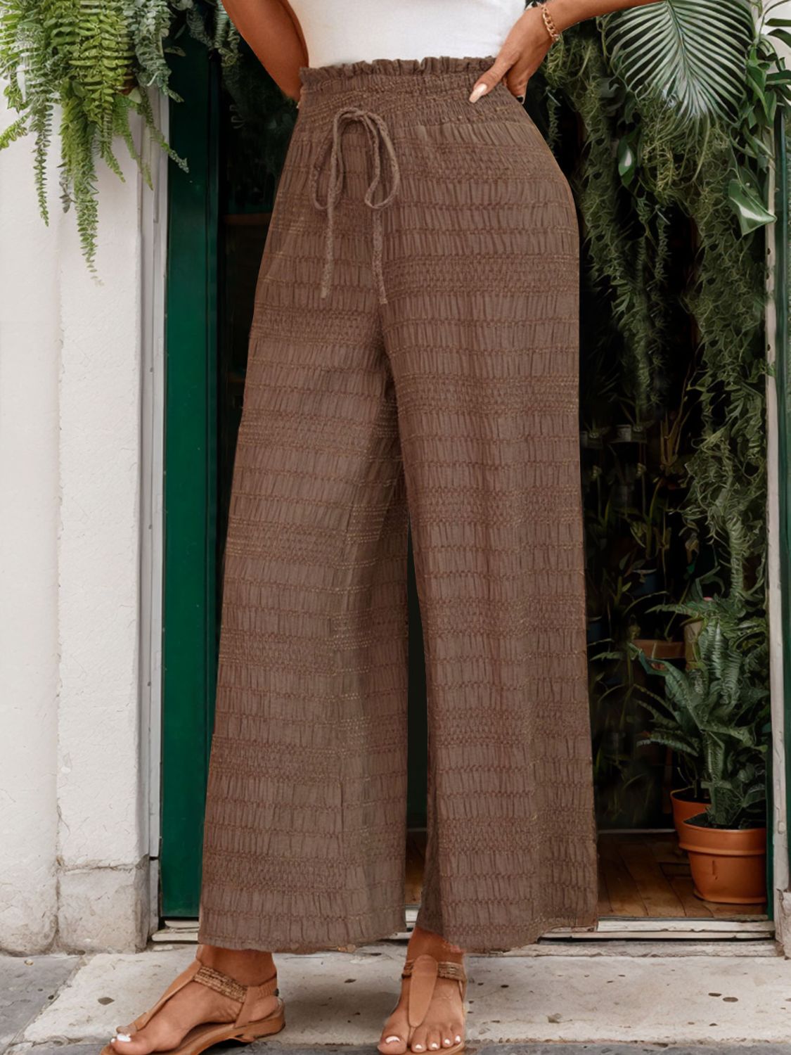 Tied Wide Leg Pants - Siennasass