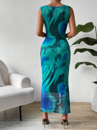 Slit Round Neck Midi Tank Dress - Siennasass