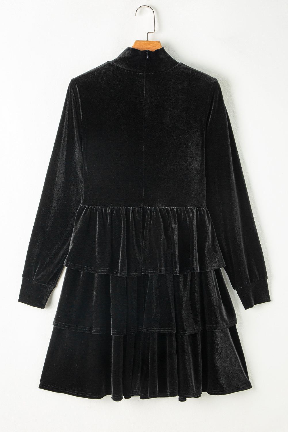 Ruffled Layered Long Sleeve Mini Dress - Siennasass