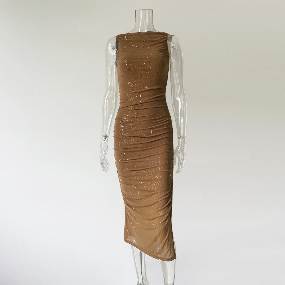 Tight Side Slit Pleated Party Party Dress Women - Siennasass