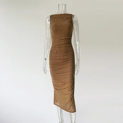 Tight Side Slit Pleated Party Party Dress Women - Siennasass