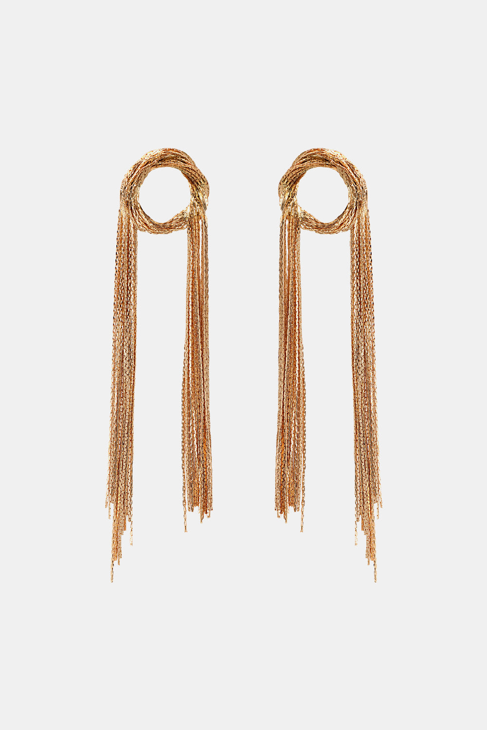 Round Shape Fringed Copper Earrings - Siennasass