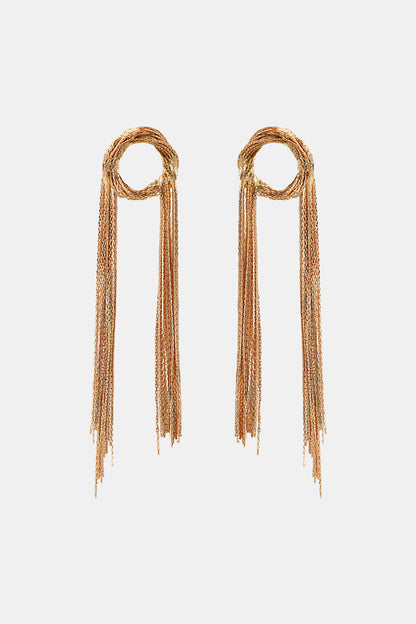 Round Shape Fringed Copper Earrings - Siennasass