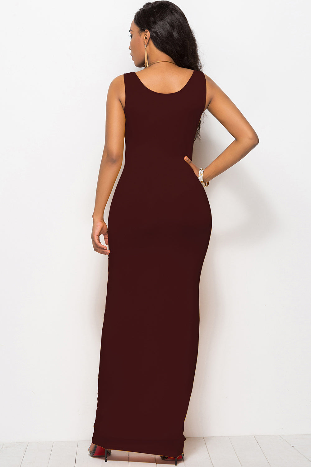 Scoop Neck Wide Strap Maxi Dress - Siennasass
